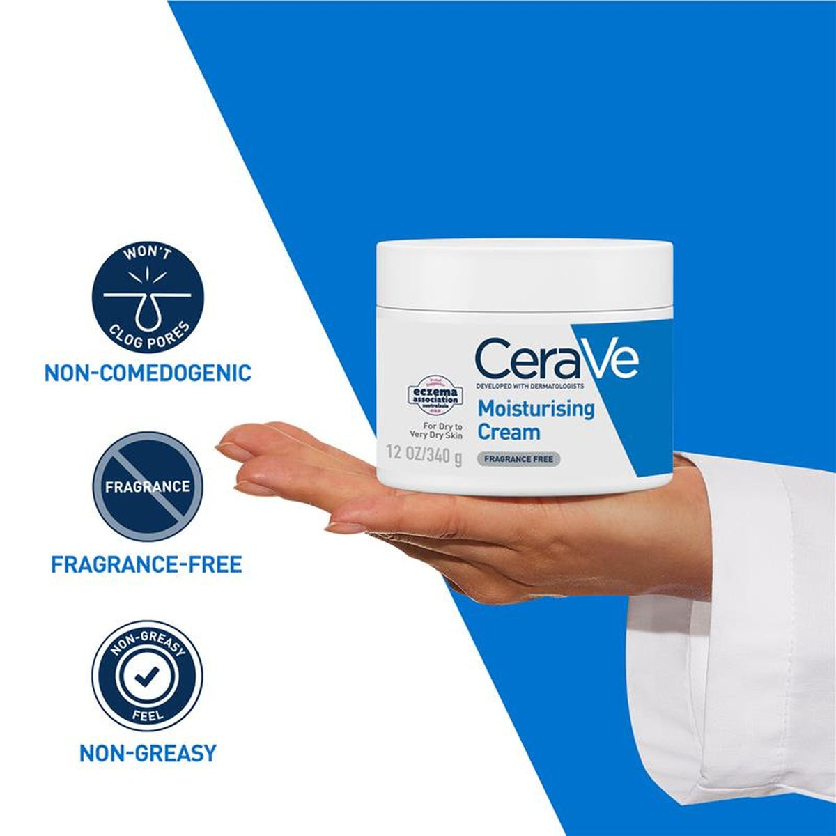 CeraVe Moisturising Cream 340g, ingredients panel