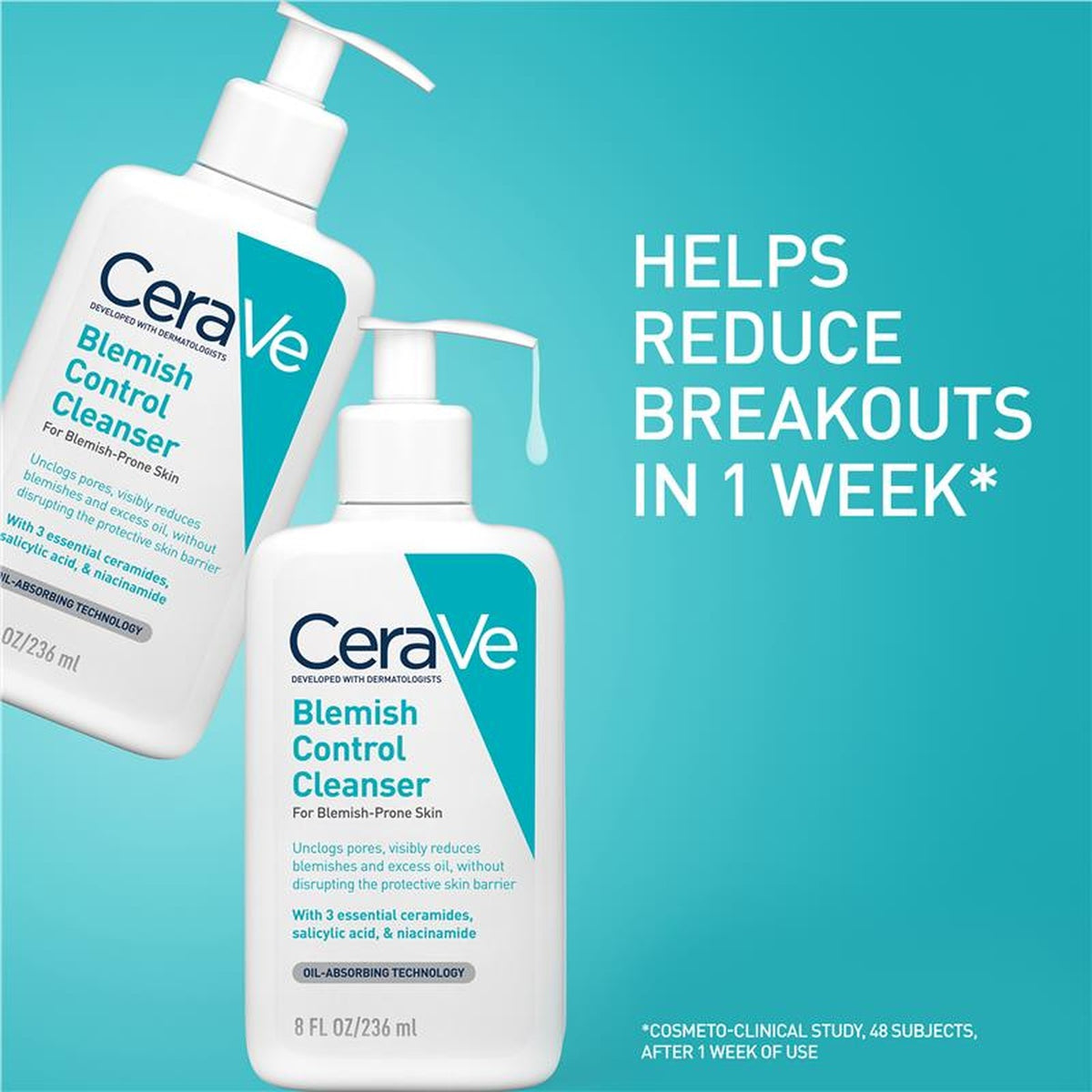 CeraVe Blemish Control Cleanser 236ml, in use
