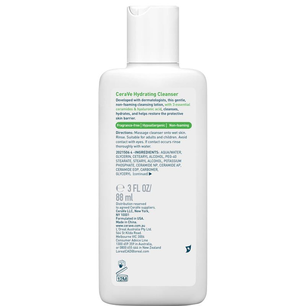 CeraVe Hydrating Cleanser Mini 88ml, how it works