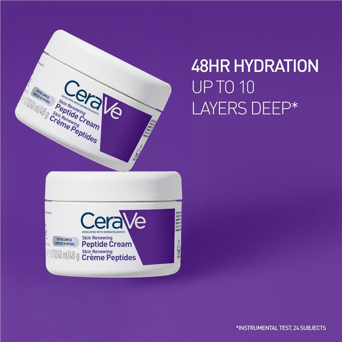 CeraVe Skin Renewing Peptide Cream 48g, in use