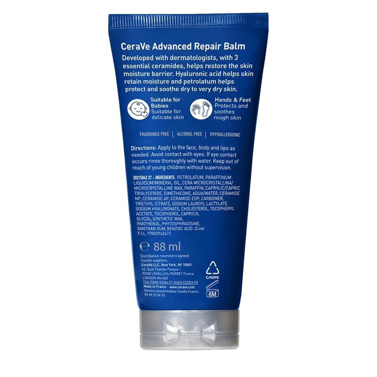 CeraVe Advanced Repair Balm 88ml, key ingredients
