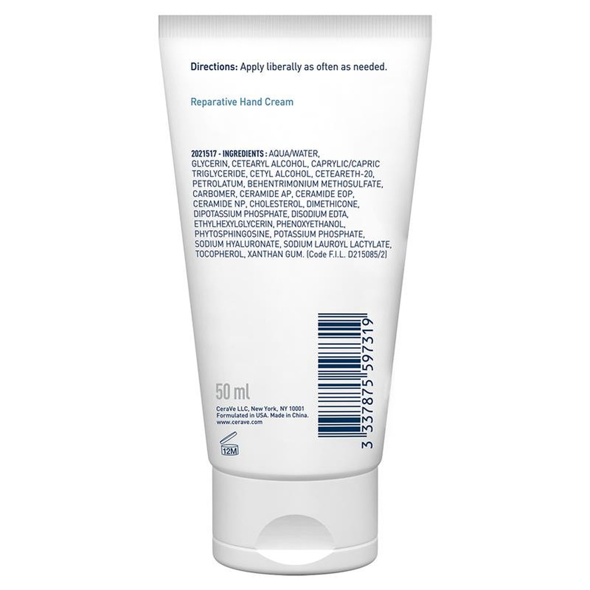 CeraVe Reparative Hand Cream 50ml, in use