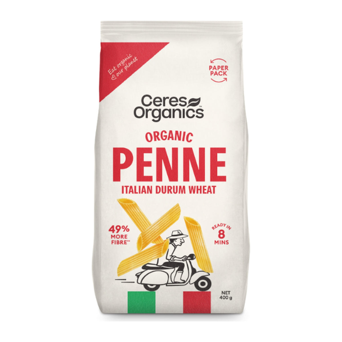 Ceres Organics Organic Durum Wheat Penne 400g paper bag