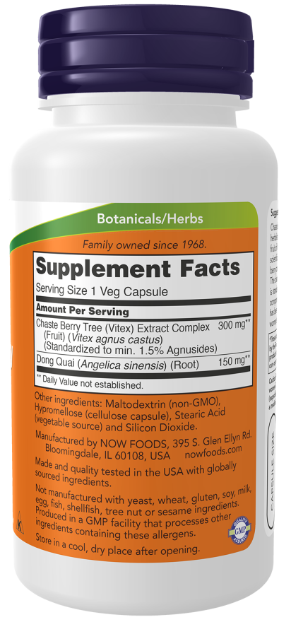 Image of Chaste Berry Vitex Extract 300mg 90vcaps supplement facts