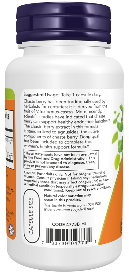 Image of Chaste Berry Vitex Extract 300mg 90vcaps suggested usage