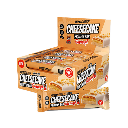Cheesecake Protein Bar Caramel Box of 12 x 60g-MuscleNation-Matakana Pharmacy