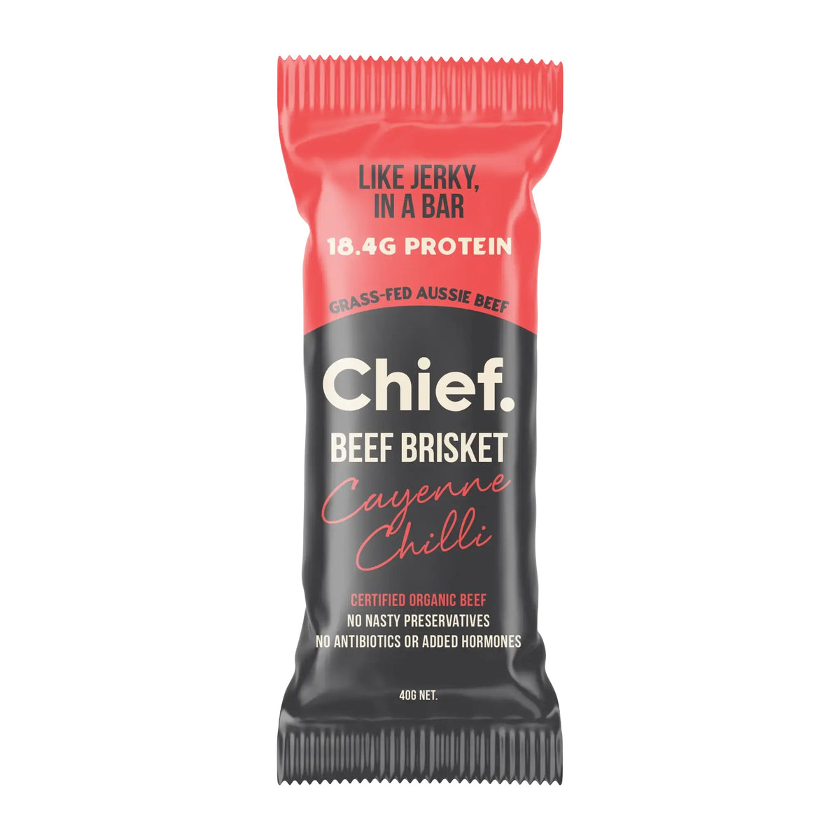 Chief Cayenne Chilli beef brisket bar 40g, front of pack