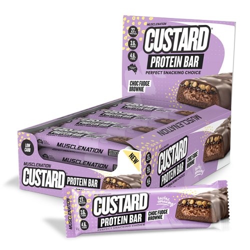 Custard Protein Bar Choc Fudge Single Bar 60g-MuscleNation-Matakana Pharmacy