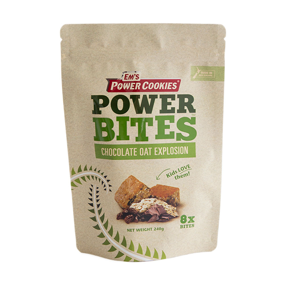 Em's Power Cookie Power Bites Chocolate Oat Explosion Pouch 8 x 30g
