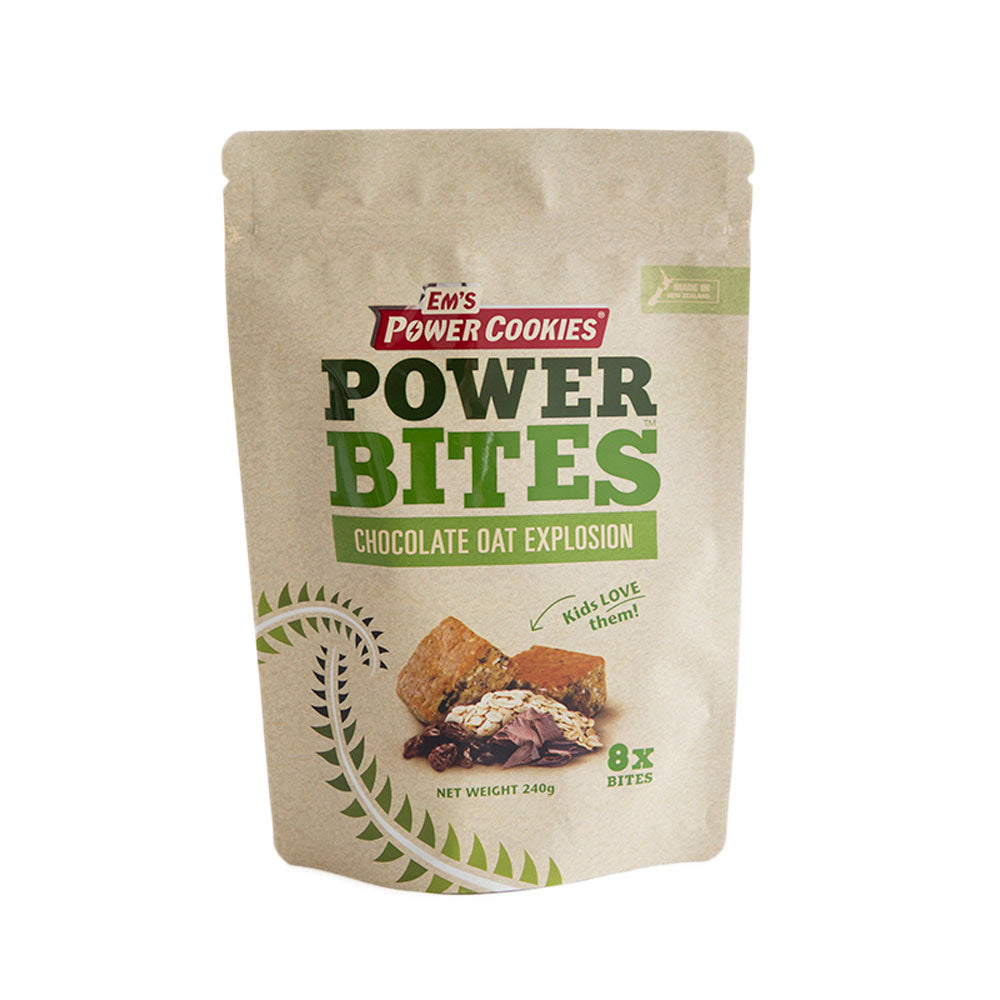 Em's Power Cookie Power Bites Chocolate Oat Explosion Pouch 8 x 30g