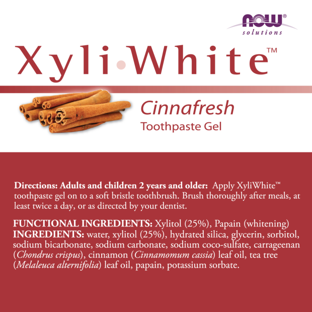 Image of XyliWhite, Toothpaste Gel, Cinnafresh 181g  ingredients