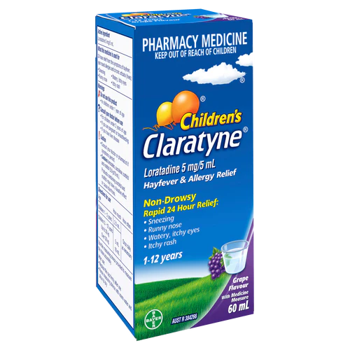 Claratyne Children Syrup Grape 60ml-Bayer-Matakana Pharmacy