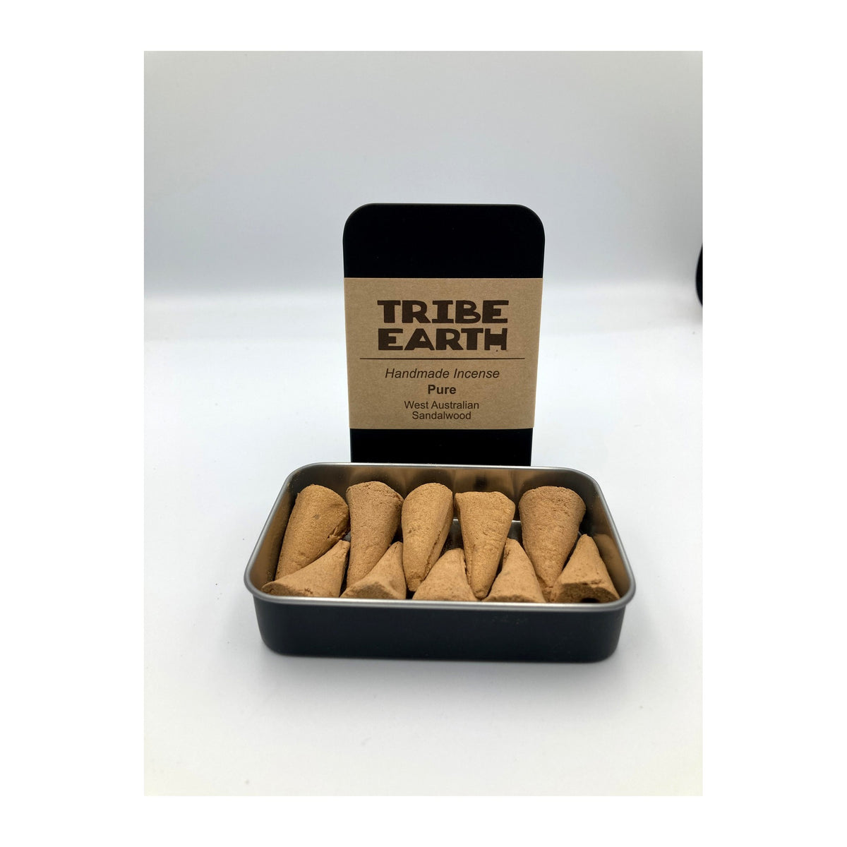 Pure Sandalwood Incense Cones 10 Pack in its paper sleeve packaging