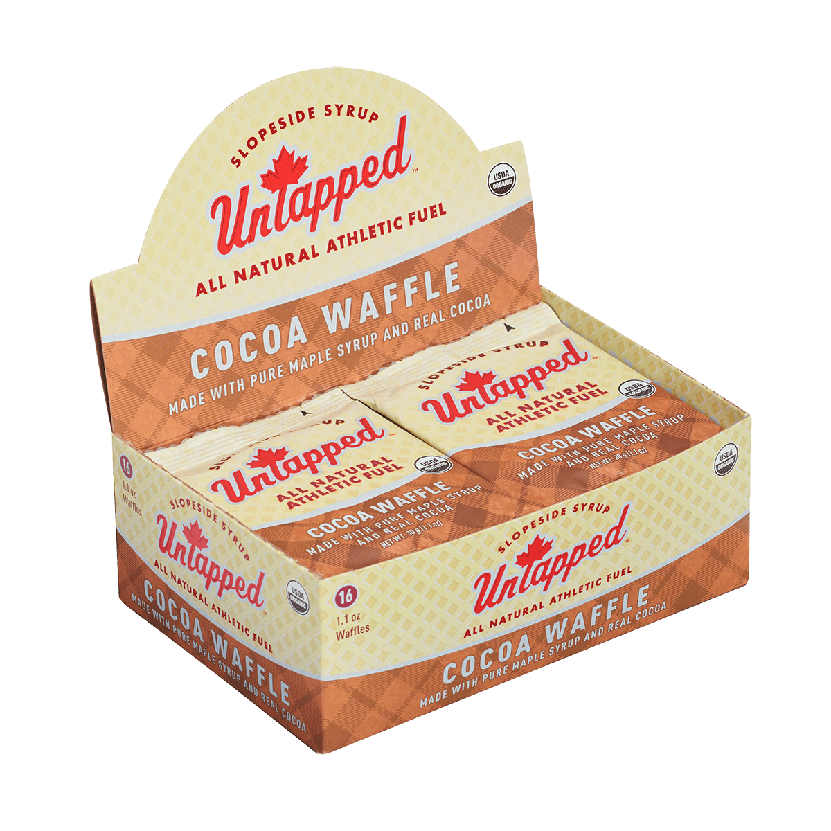 UnTapped Waffles Cocoa Waffle Box of 16