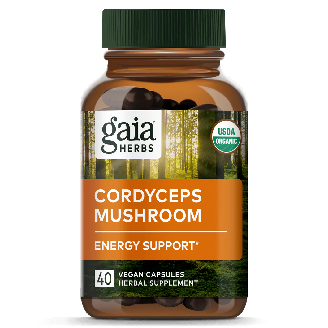 Gaia Herbs Cordyceps Mushroom, front of pack