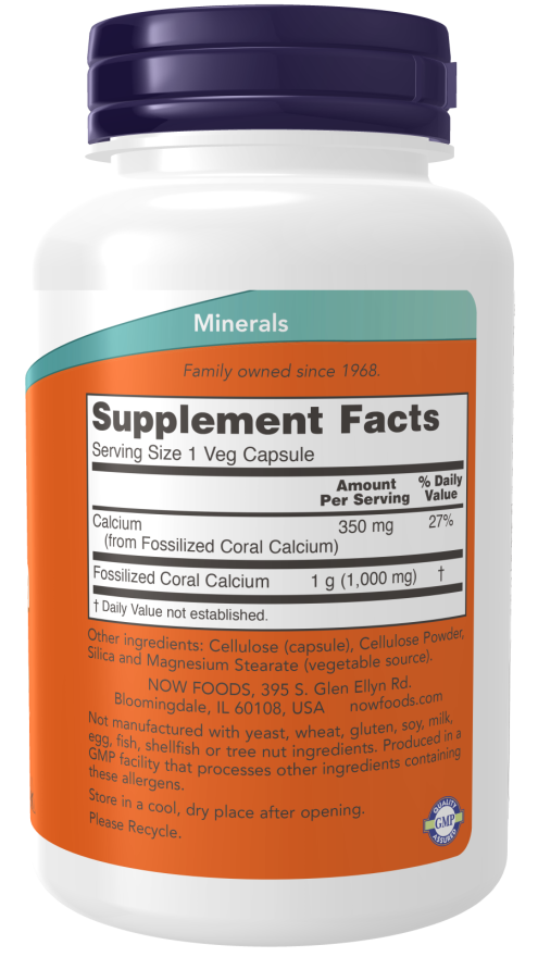 Image of Coral Calcium 1,000mg supplement facts