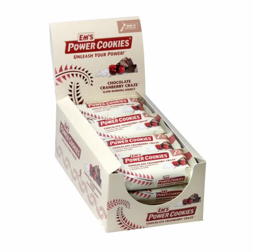 Em's Power Cookie Bars Chocolate Cranberry Box 16 x 75g
