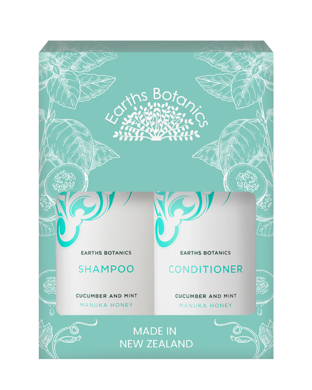 Image of EARTH BOTANICALS Cucumber & Mint Shampoo + Conditioner 2pc