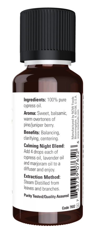 Image of NOW Pure CYPRESS OIL (Cupressus Sempervirens) ingredients