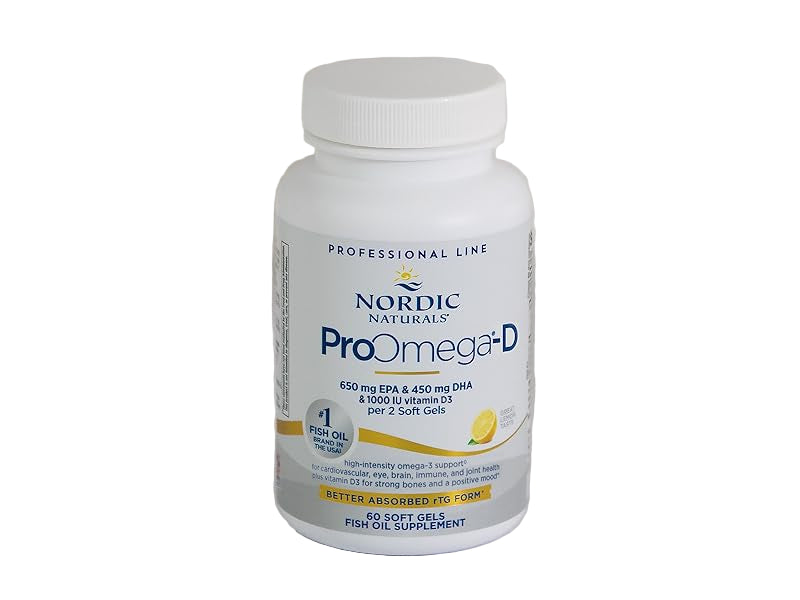 Nordic Naturals ProOmega+D supplement bottle on a white background