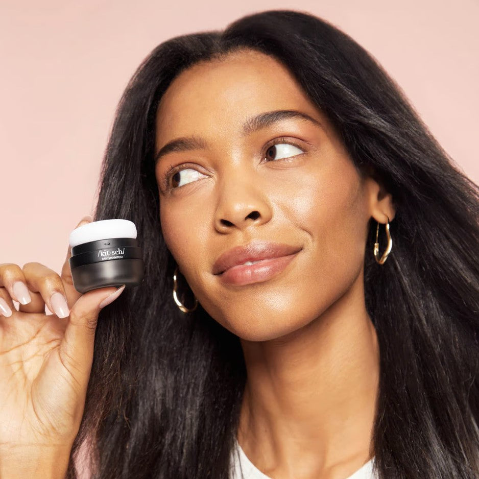 Volumising Rice Protein Dry Shampoo - Dark Tinted Powder-KITSCH-Matakana Pharmacy