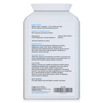 Magnesium Citrate 500mg 120 Capsules-Swiss Bioenergetics-Matakana Pharmacy