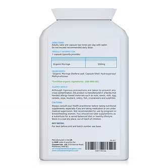 Organic Moringa Oleifera 120 Capsules-Swiss Bioenergetics-Matakana Pharmacy