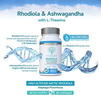 Rhodiola, Ashwagandha, L-Theanine Blend 90 Capsules-Swiss Bioenergetics-Matakana Pharmacy