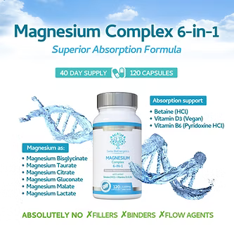 Magnesium Complex 6 in 1 120 capsules-Swiss Bioenergetics-Matakana Pharmacy
