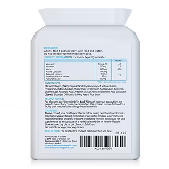 Marine Collagen & Hyaluronic Acid Complex 60 Capsules-Swiss Bioenergetics-Matakana Pharmacy