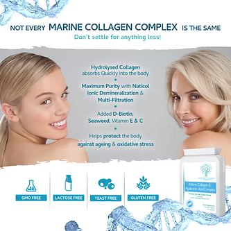 Marine Collagen & Hyaluronic Acid Complex 60 Capsules-Swiss Bioenergetics-Matakana Pharmacy