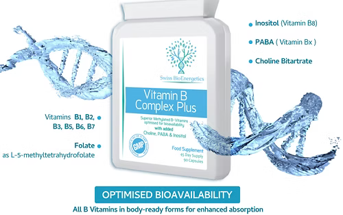 Vitamin B Complex Plus 90 Capsules-Swiss Bioenergetics-Matakana Pharmacy