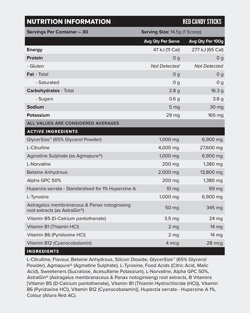 Three D Caffeine Free Pre Workout Sour Grape 450g-MuscleNation-Matakana Pharmacy