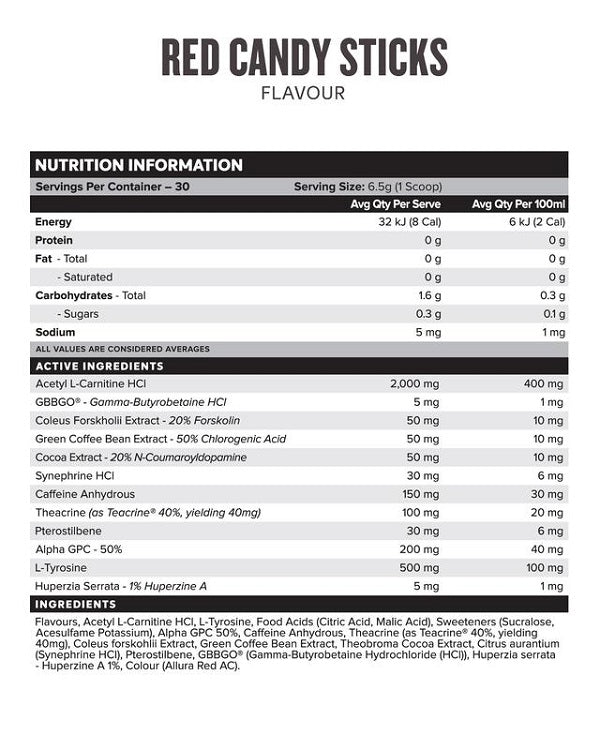 Destiny Fat Burner Red Candy Sticks 195g-MuscleNation-Matakana Pharmacy