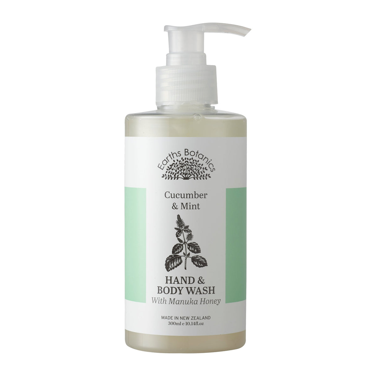 Earths Botanics Cucumber and Mint Hand and Body Wash 300ml pump bottle
