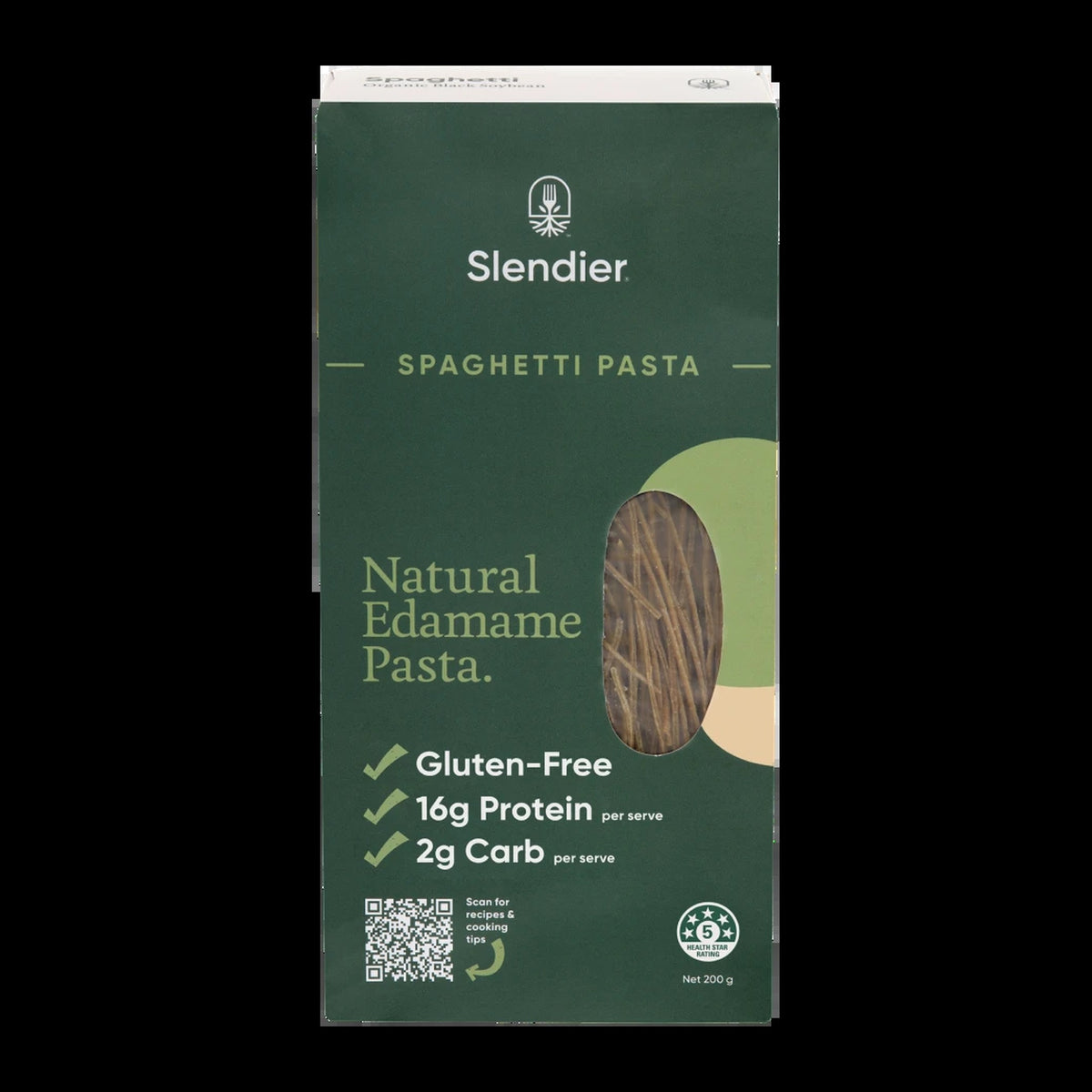 Slendier Organic Edamame Bean Spaghetti 200g box, front of pack