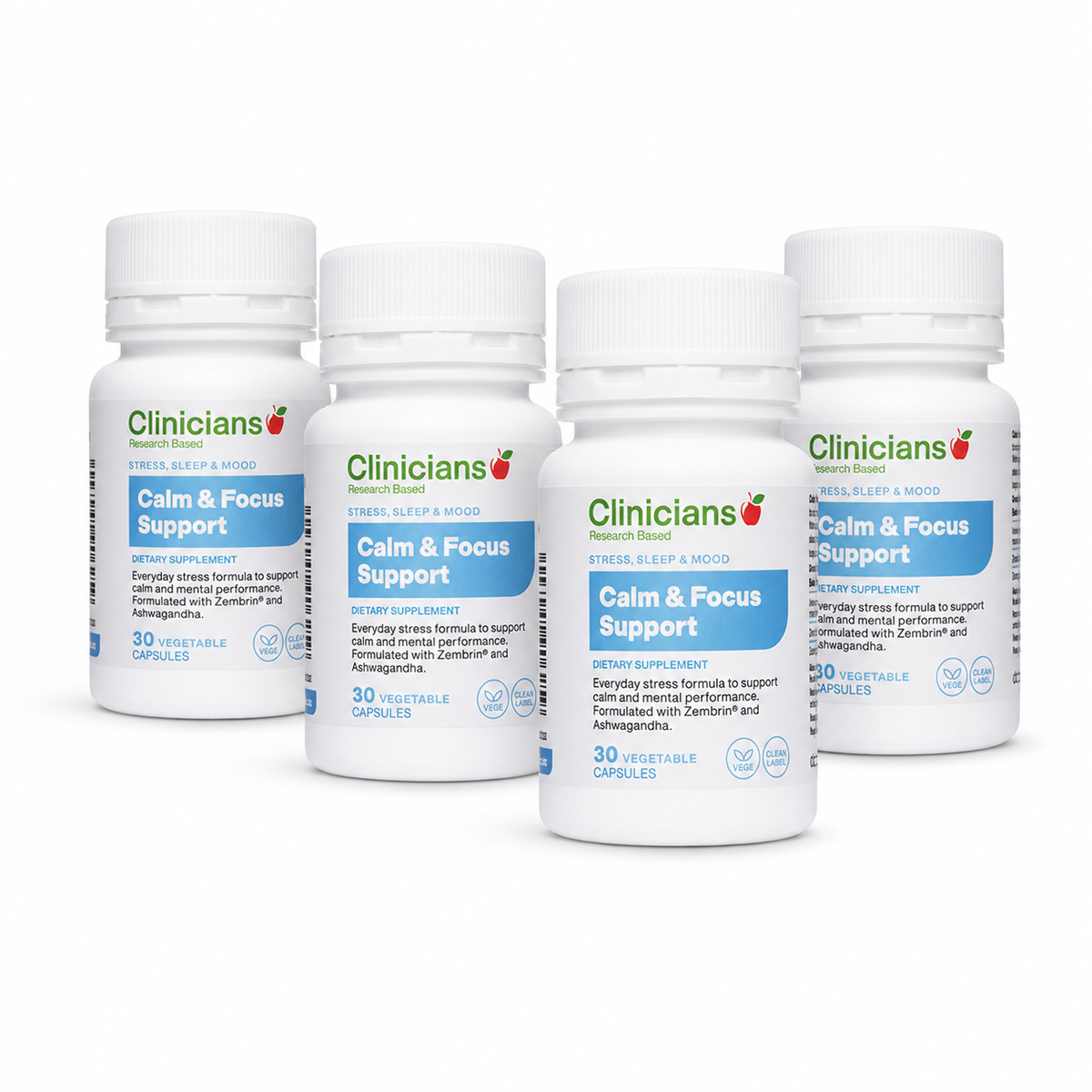 Clinicians Calm & Focus Support Value 4-Pack-Clinician's-Matakana Pharmacy
