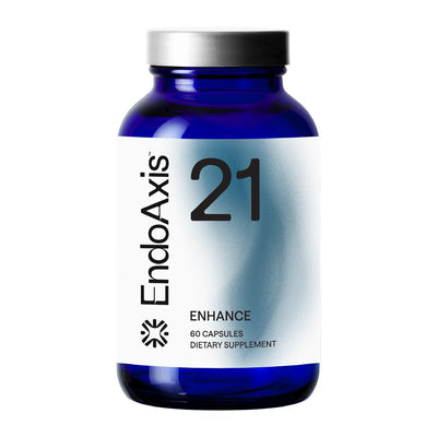 EndoAxis Formula 21 60 capsules, front of the blue glass bottle