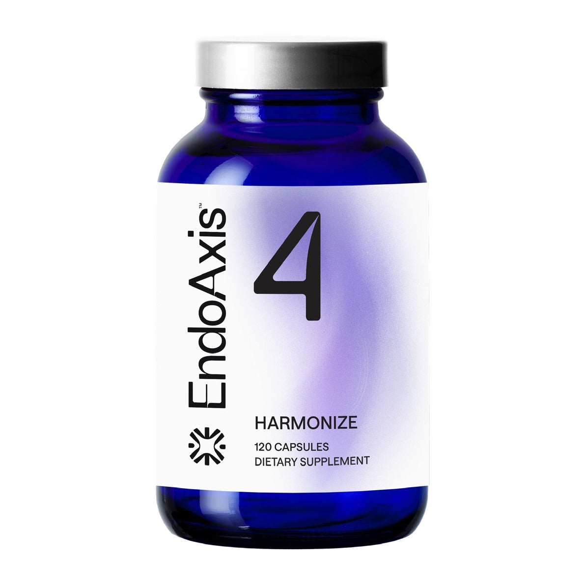 EndoAxis Formula 4 120 capsules, front of the blue glass bottle