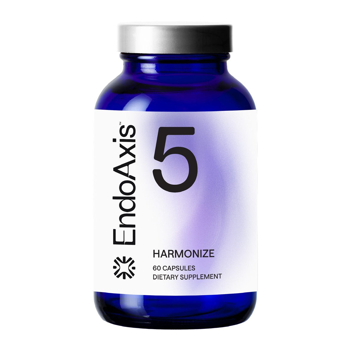 EndoAxis Formula 5 60 capsules, front of the blue glass bottle