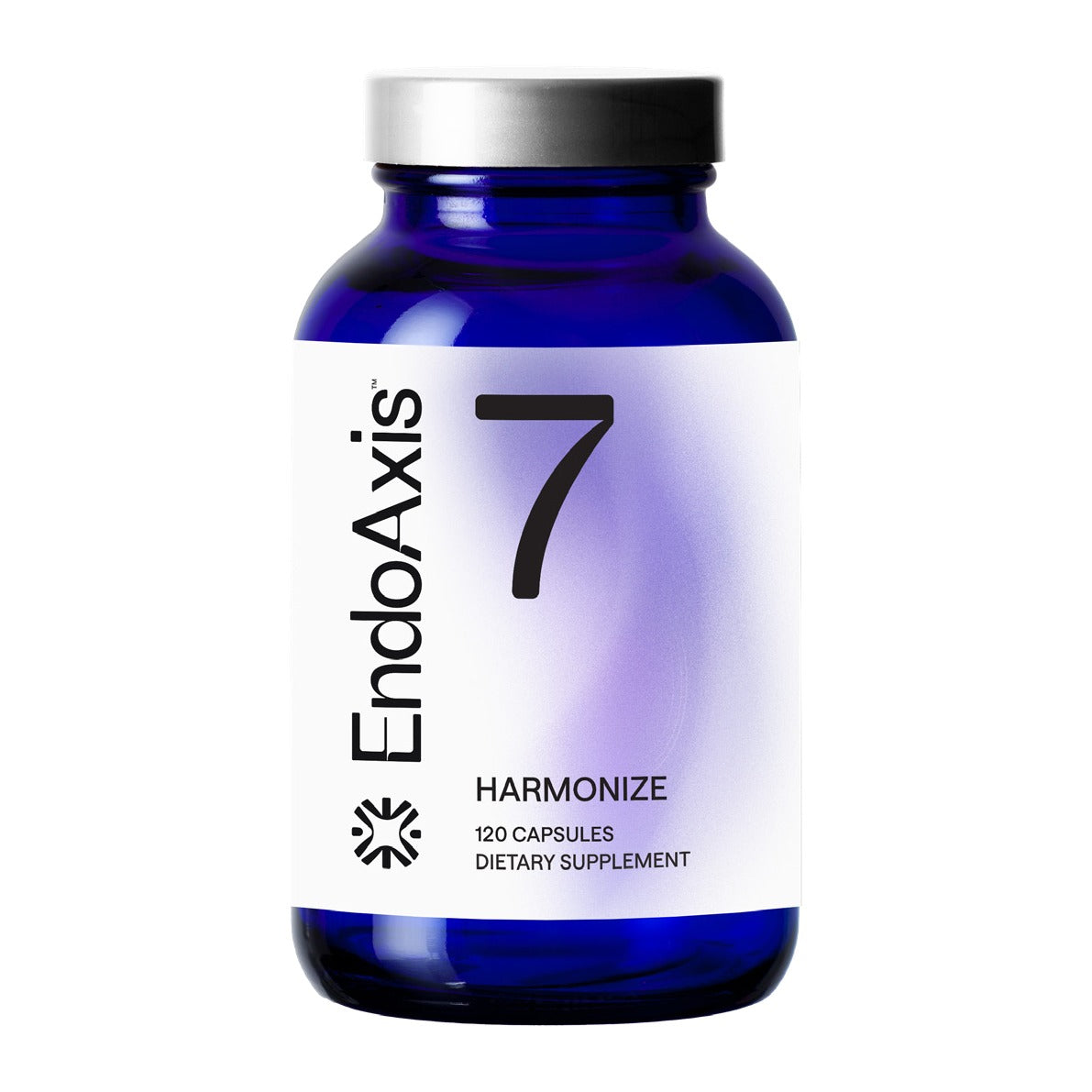 EndoAxis Formula 7 120 capsules, front of the blue glass bottle
