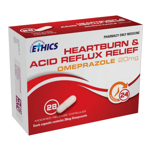 ETHICS Omeprazole 20mg 28pk-Matakana Pharmacy
