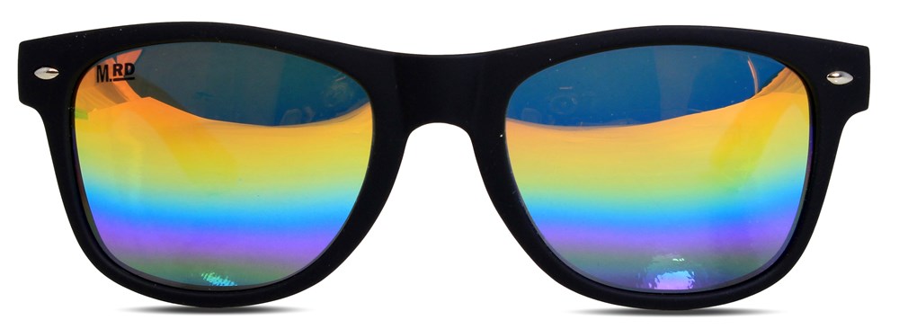 50/50 Sunnies Black with Rainbow Reflective Lens-Matakana Pharmacy
