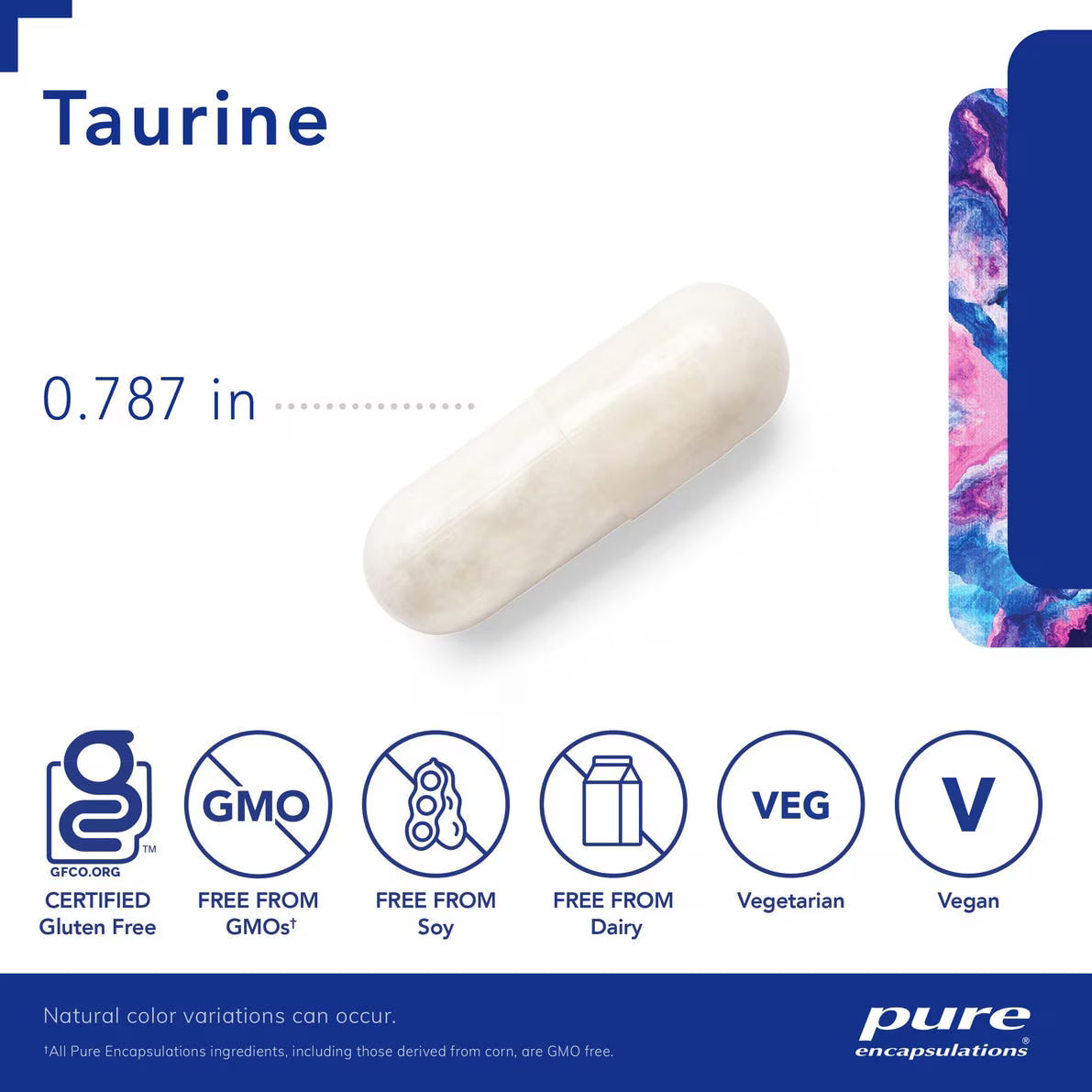 Taurine 500mg 60 Capsules-Pure Encapsulations-Matakana Pharmacy