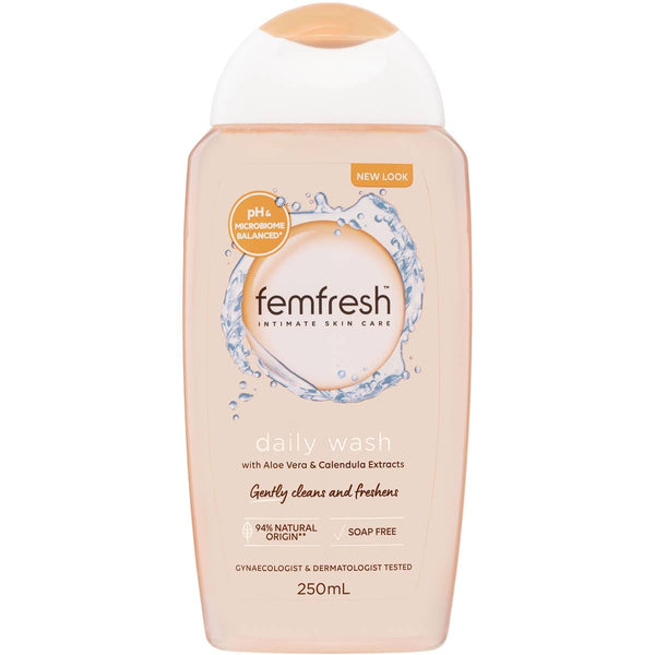 Femfresh Daily Intimate Wash 250ml bottle, front of pack