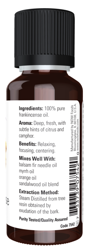 Image of NOW Pure FRANKINCENSE OIL ingredients