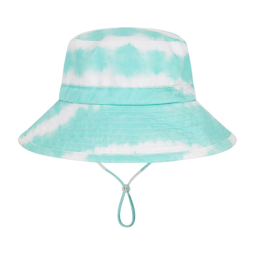 Kooringal Girl's Wide Brim Hat Lucky Bay in Aqua, front