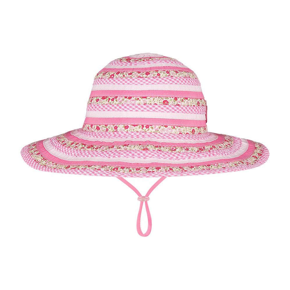 Kooringal Girl's Wide Brim Hat Sweetheart in Pink, front