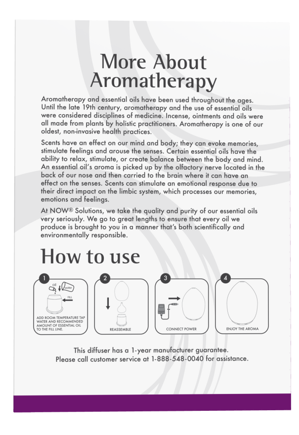 image of Glass Swirl Ultrasonic USB Oil Diffuser instructions