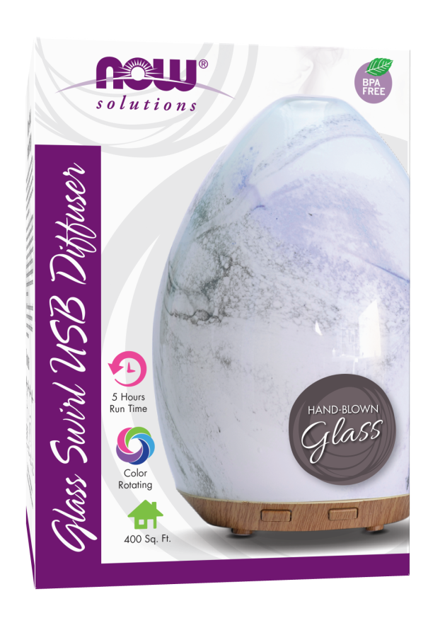 Image of Glass Swirl Ultrasonic USB Oil Diffuser